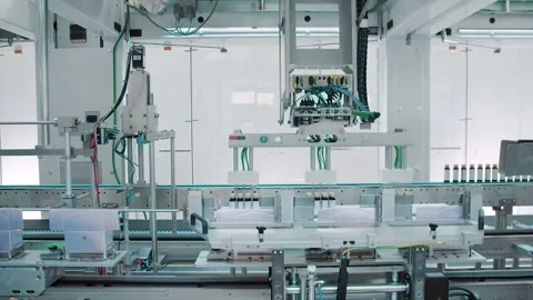 A robotic arm operates in a hightech facility, demonstrating the future of Stock Footage 306060765
