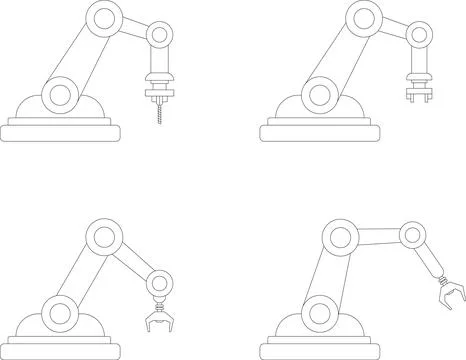 Robotic arm or mechanical arm icon . industrial robot vector icon Stock Illustration