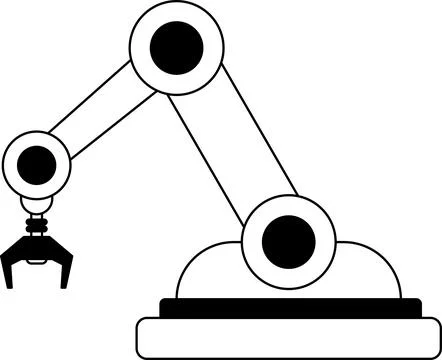 Robotic arm or mechanical arm icon . industrial robot vector icon Stock Illustration