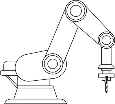 Robotic arm or mechanical arm icon . industrial robot vector icon Stock Illustration