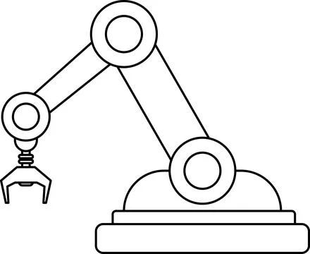 Robotic arm or mechanical arm icon . industrial robot vector icon Stock Illustration