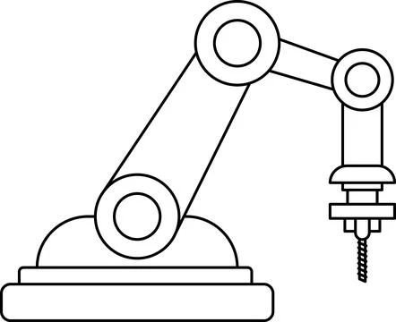 Robotic arm or mechanical arm icon . industrial robot vector icon Stock Illustration