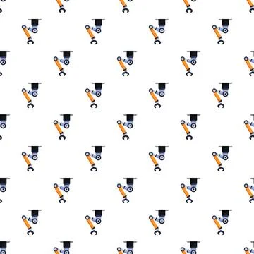 Robotic arm pattern depicting factory automation technology 스톡 일러스트