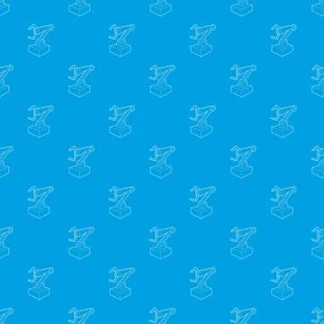 Robotic arm pattern seamless blue イラスト素材