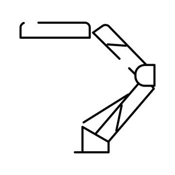 Robotic arm performing automatization tasks in modern industrial manufacturin Illustrazione stock