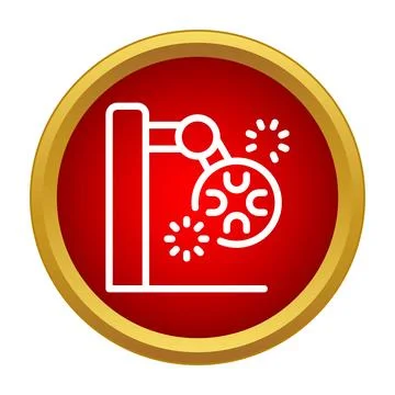 Robotic arm performing industrial welding sparks icon Stock Illustration
