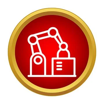 Robotic arm picking up object in automated production Stock-Illustration