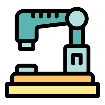 Robotic arm picking object from conveyor belt in factory Stock Illustration