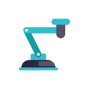 Robotic arm picking up object in industrial automation process Stock Illustration