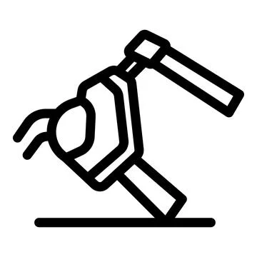 Robotic arm picking up object in industrial automation process Illustrazione stock