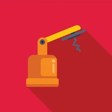 Robotic arm picking up object with long shadow flat design イラスト素材