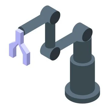 Robotic arm picking up object in modern factory Stock Illustration