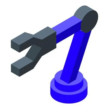 Robotic arm picking up object in modern factory automation Stock Illustration