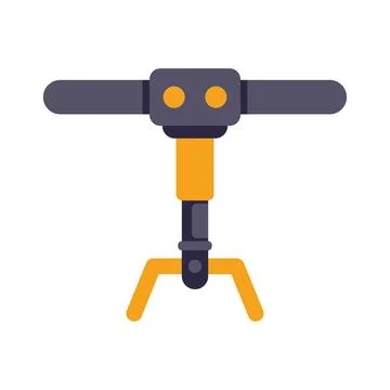 Robotic arm picking up object with three claws Stock Illustration