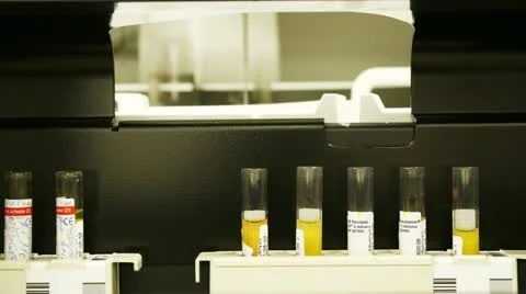 Robotic arm pipetting blood samples Stock Footage 11576587