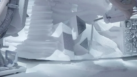 Robotic Arm Polystyrene Milling Machine Stock Footage 303479043