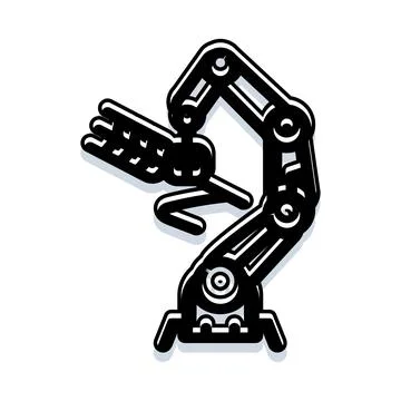 Robotic arm reaching for automation concept 스톡 일러스트