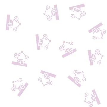 Robotic arm robot glyph vector seamless pattern Illustrazione stock