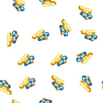 Robotic arm robot isometric icon seamless pattern Illustrazione stock