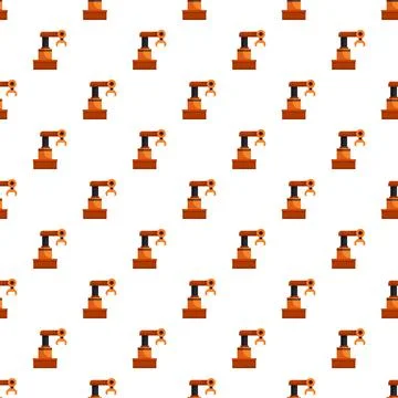 Robotic arm seamless pattern for industrial automation Illustrazione stock