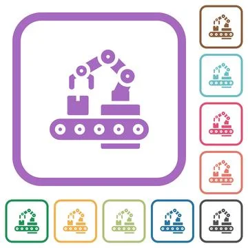 Robotic arm simple icons Stock Illustration