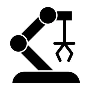 Robotic arm solid icon. Mechanical hand vector illustration isolated on white イラスト素材