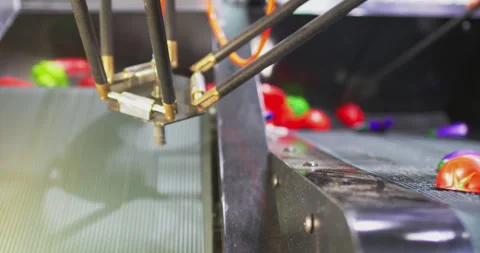Robotic Arm Sorting Vegetables on Conveyor Belt Stock Footage 316608379