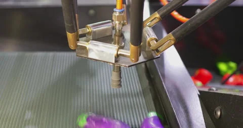 Robotic Arm Sorting Vegetables on Conveyor Belt Stock Footage 318297907