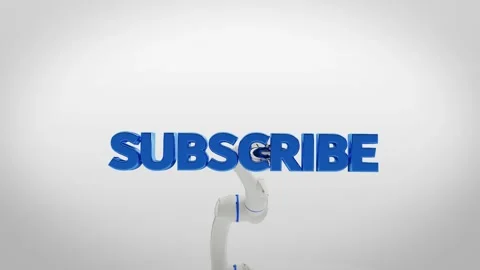 Robotic Arm with Subscribe Text Stock Footage 301684241