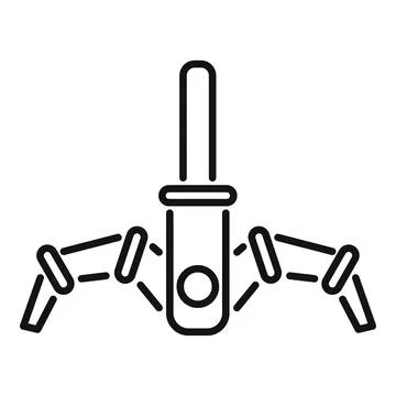 Robotic arm taking sample icon, lab automation concept 스톡 일러스트