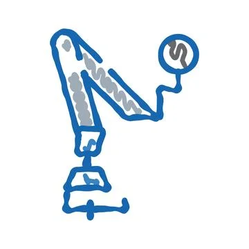 Robotic arm technology icon illustrating industrial automation manufacturing Stock Illustration