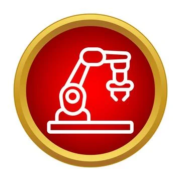 Robotic arm technology icon for industrial automation concept Stock Illustration