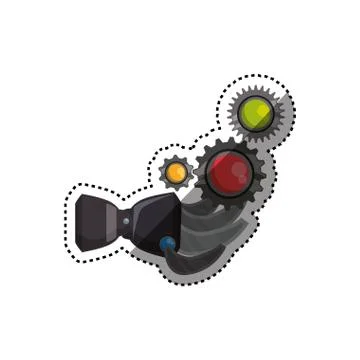 Robotic arm technology Illustrazione stock