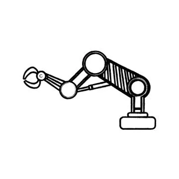 Robotic arm technology 库存插图