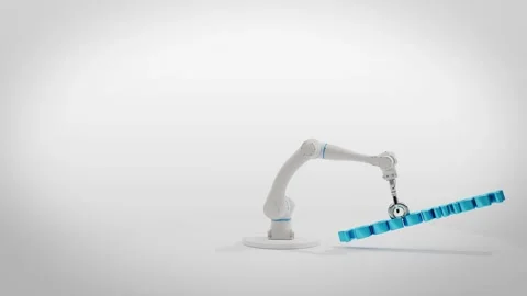 Robotic Arm with Technology Text 動画素材 301684234