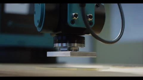 Robotic Arm Tool Head Machining Metal Plate, Automated Workshop, Close-Up Shot Stock Footage 341298647