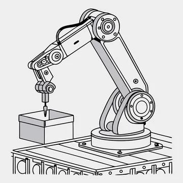 Robotic Arm vector icon Illustrazione stock