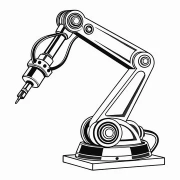 Robotic Arm vector icon Illustrazione stock