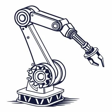 Robotic Arm vector icon Illustrazione stock