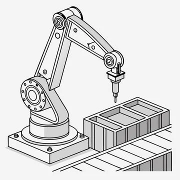 Robotic Arm vector icon Stock Illustration