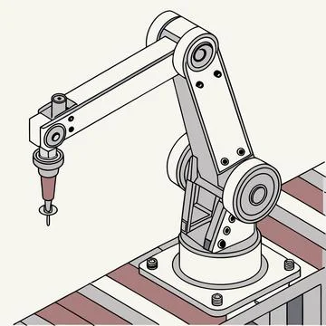 Robotic Arm vector icon Illustrazione stock