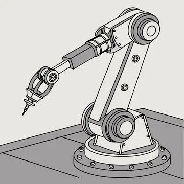 Robotic Arm vector icon Illustrazione stock