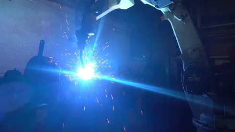 Robotic Arm Welding Machine Technology for manufacturing automotive industrial  Видео 108857124