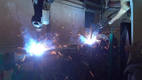 Robotic Arm Welding Machine Technology for manufacturing automotive industrial  Видео 109081966