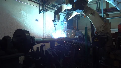 Robotic Arm Welding Machine Technology for manufacturing automotive industrial  Видео 109083008