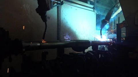Robotic Arm Welding Machine Technology for manufacturing automotive industrial  Видео 109084343