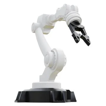 Robotic arm on white background. 3d rendering Stock Illustration