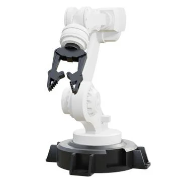 Robotic arm on white background. 3d rendering Stock Illustration