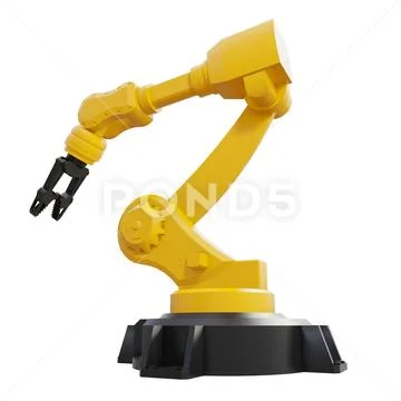 Robotic arm on white background. Mechanical hand. Industrial robot manipulator Stock Illustration