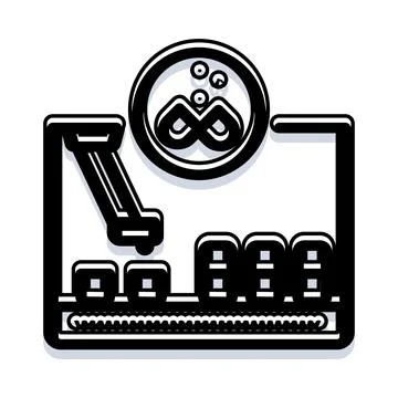 Robotic arm working on automated assembly line production Stock Illustration